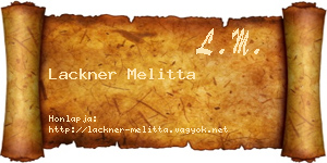 Lackner Melitta névjegykártya